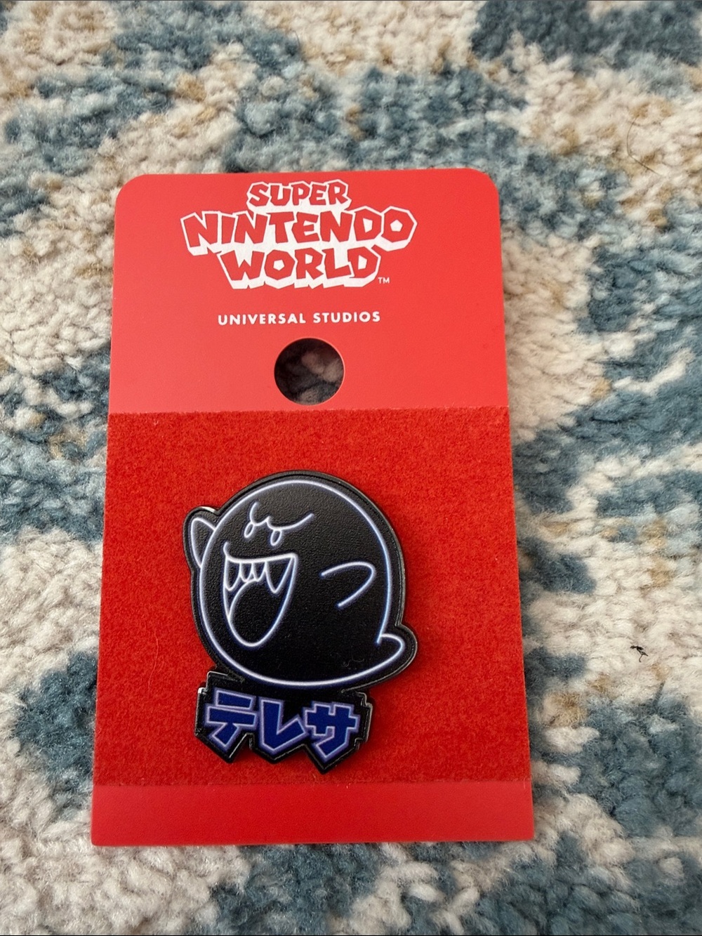 Super Nintendo World Black Boo Enamel Pin - Universal Studios